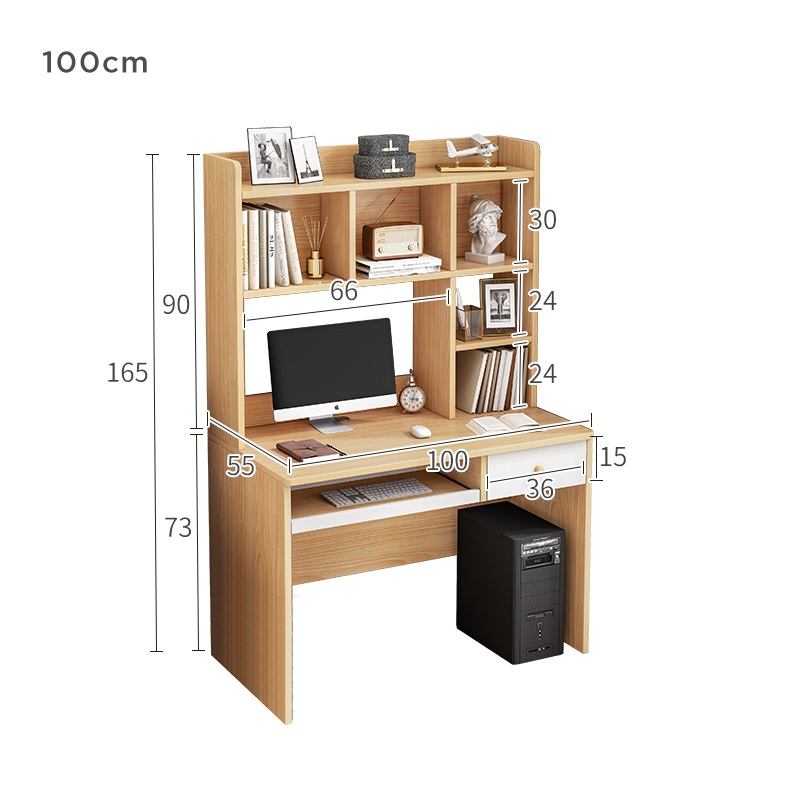 Bàn làm việc liền kệ sách-BLV06