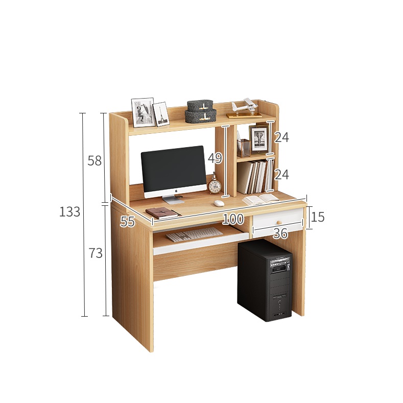 Bàn làm việc liền kệ sách-BLV07