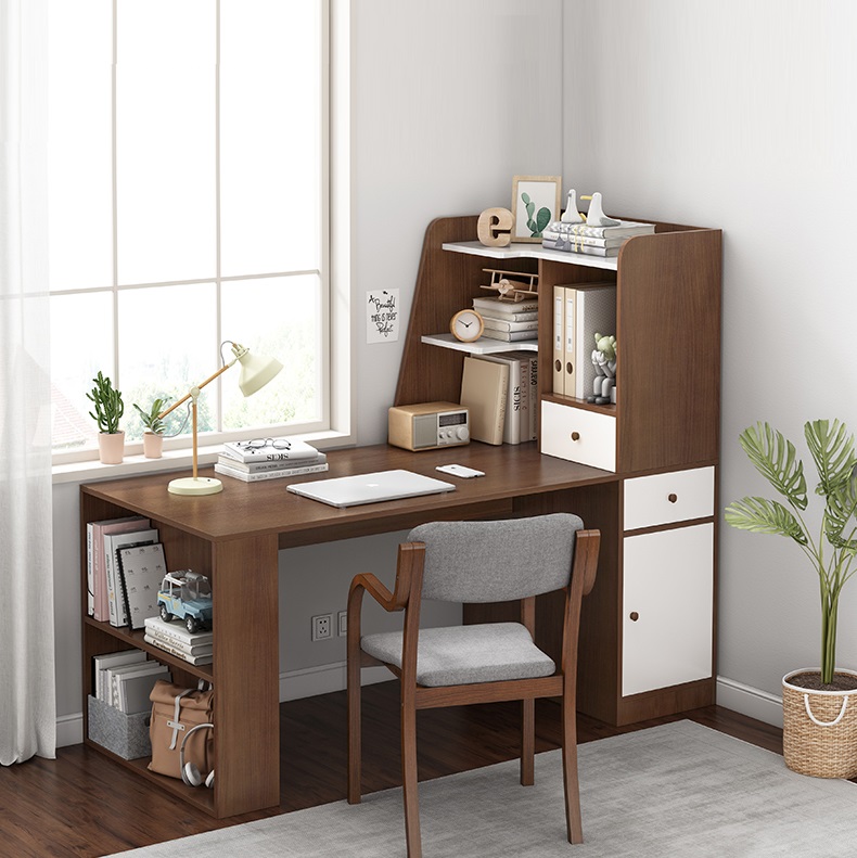 Bàn làm việc liền kệ sách-BLV08