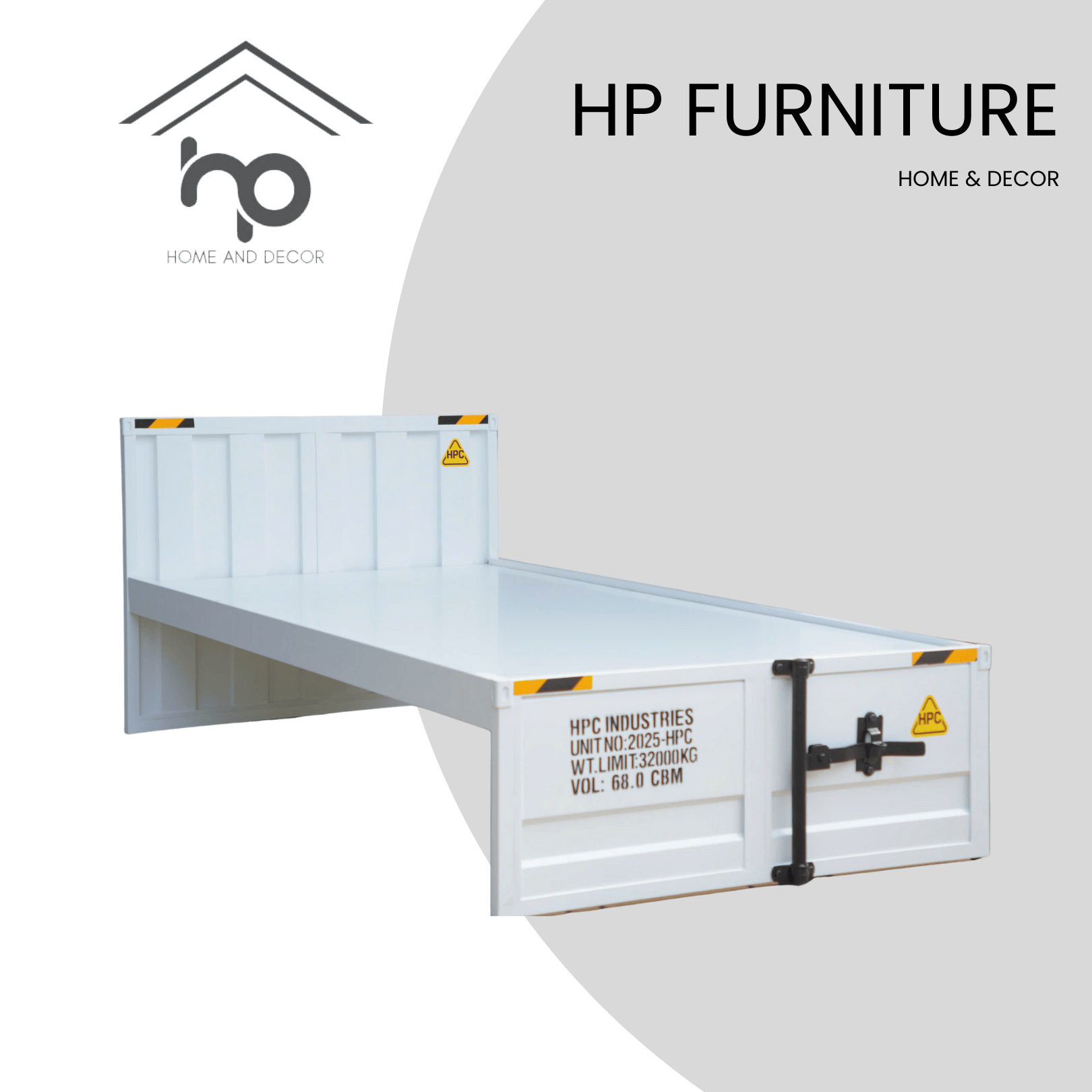 GIƯỜNG ĐƠN 1mx2m PHONG CÁCH CONTAINER – HPC43