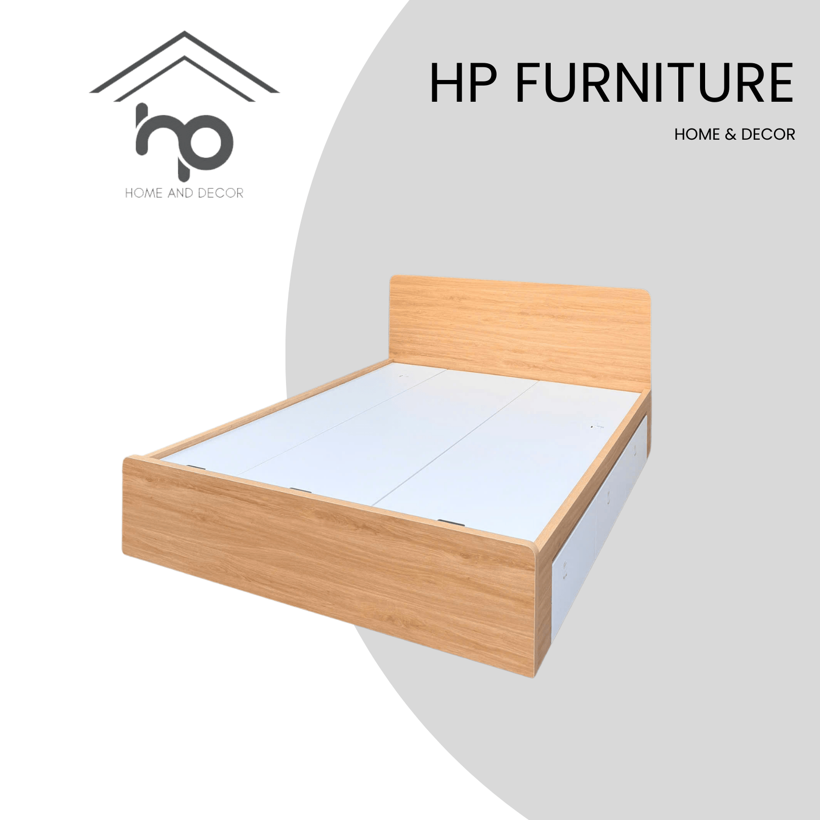 Giường ngủ MDF 1m6x2m màu gỗ sồi 388 – có 3 ngăn kéo G21- Thiết kế bo cong hiện đại