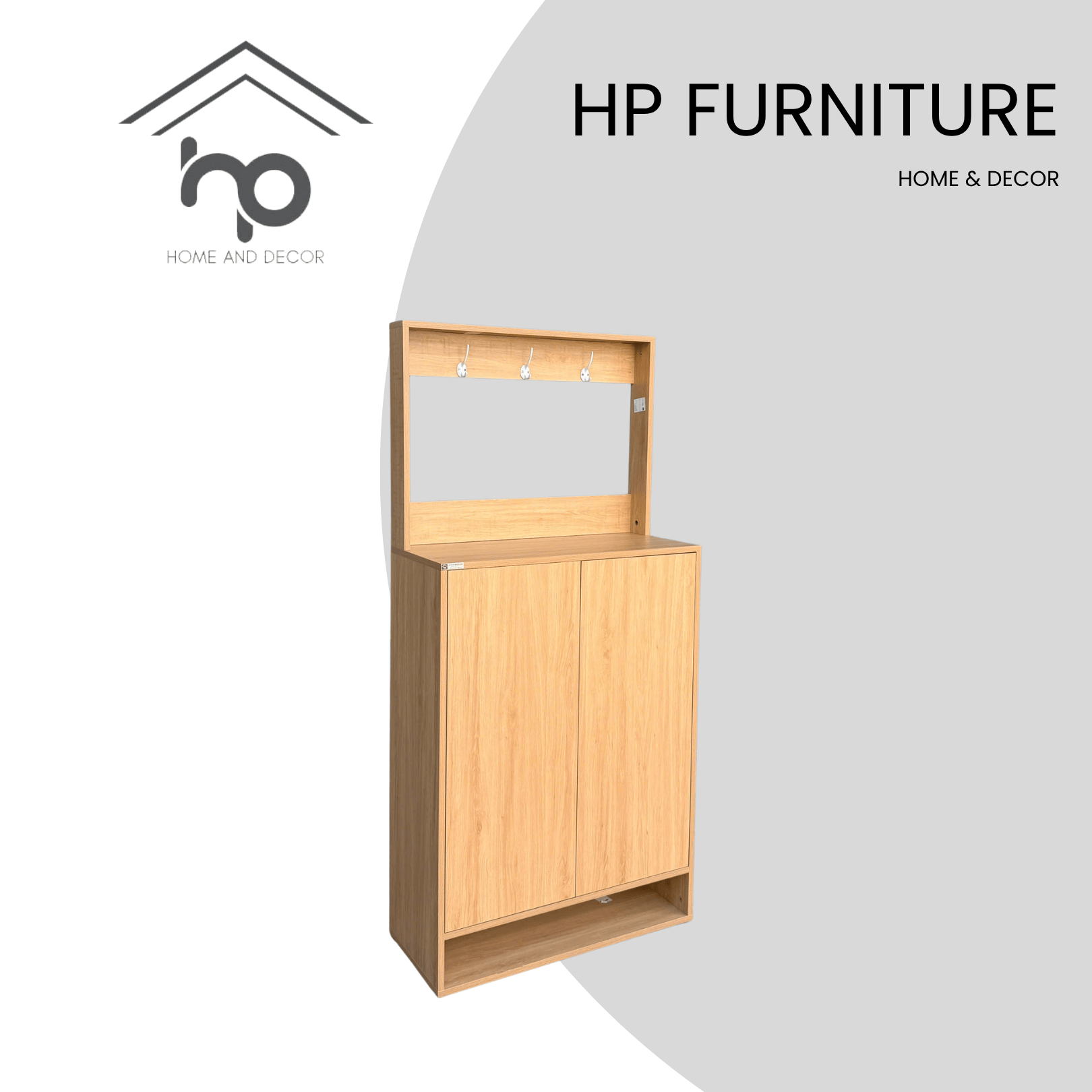 Tủ Giày 80cm MDF Chống Ẩm Màu Sồi Kèm Kệ Treo Áo Đa Năng – TG59