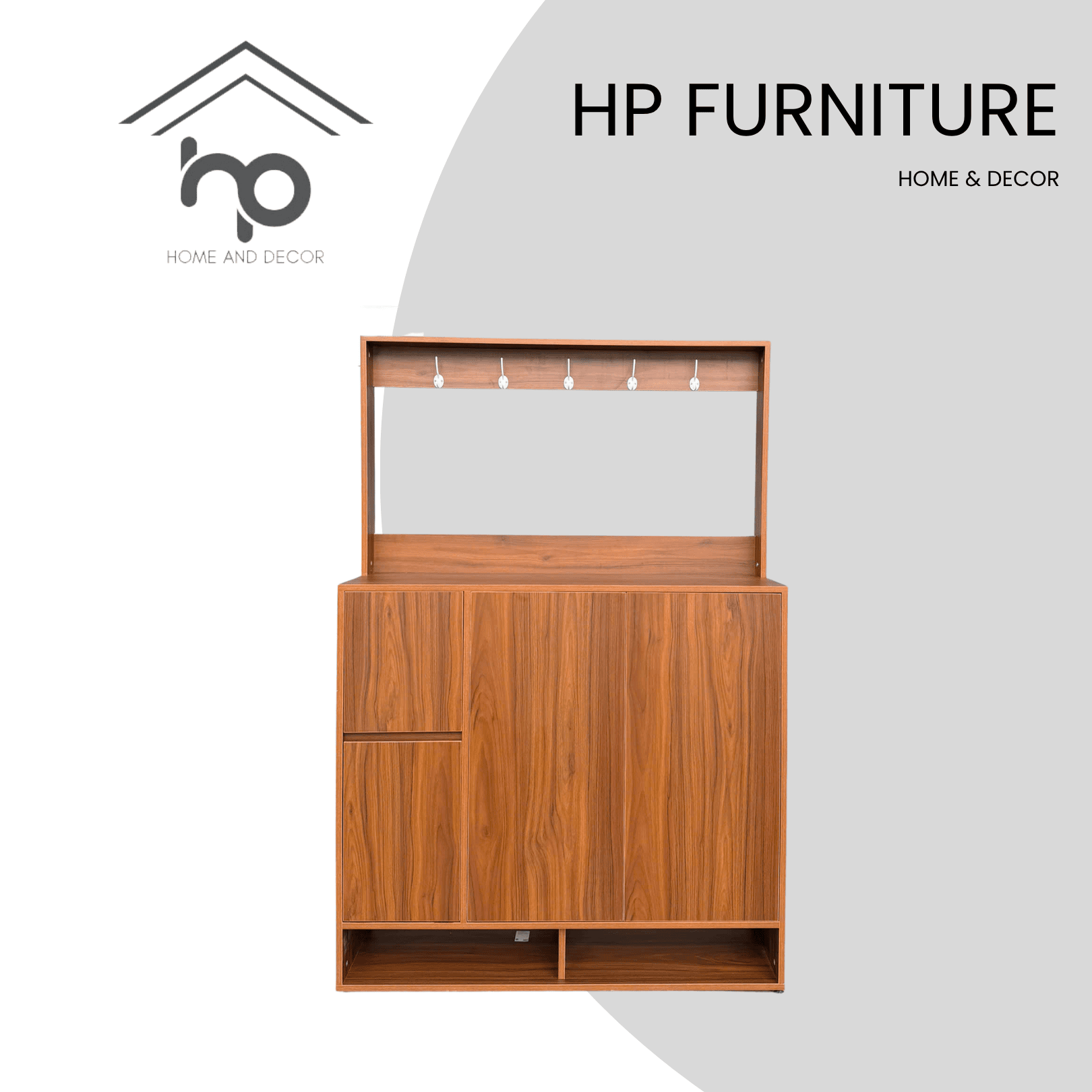 Tủ giày 4 cánh 1m2 MDF chống ẩm màu nâu vân gỗ – thiết kế hiện đại, nhiều ngăn tiện dụng