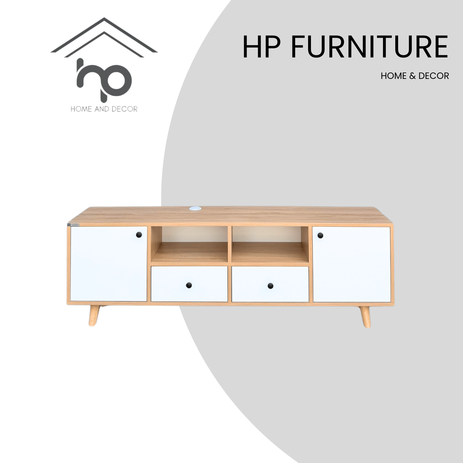 Kệ Tivi MDF Melamine Màu Sồi Trắng 1m6 – Thiết Kế Hiện Đại, Tối Ưu Lưu Trữ TV35